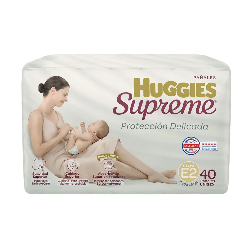 PAÑAL HUGGIES SUPREME ETAPA 2 UNISEX 38 PZ
