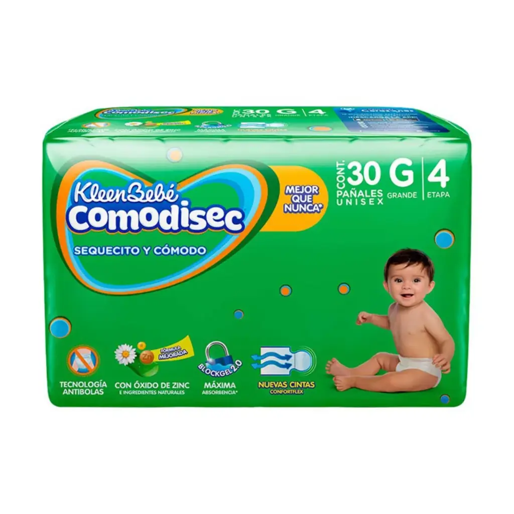 PAÑAL KLEENBEBE COMODISEC G-E4 30PZ
