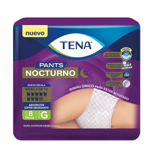 PAÑAL PANTS TENA NOCTURNO GRANDE 8 PZ