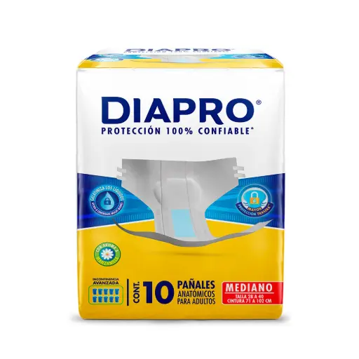 PAÑAL DIAPRO CONFORT MEDIANO 10pz