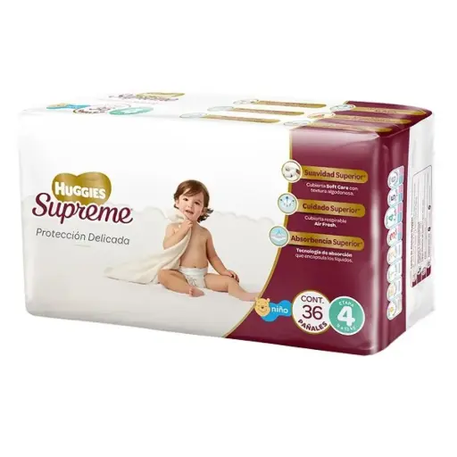 PAÑAL HUGGIES SUPREME UNISEX E4 C/36