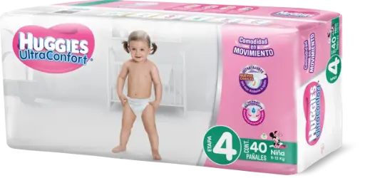 PAÑAL HUGGIES ULTRACONFORT E4 NIÑA 40PZ