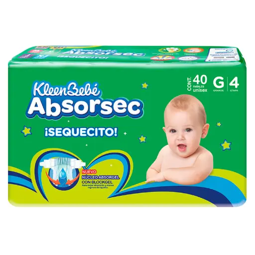 PAÑAL KLEENBEBE ABSORSEC G-E4 40PZ