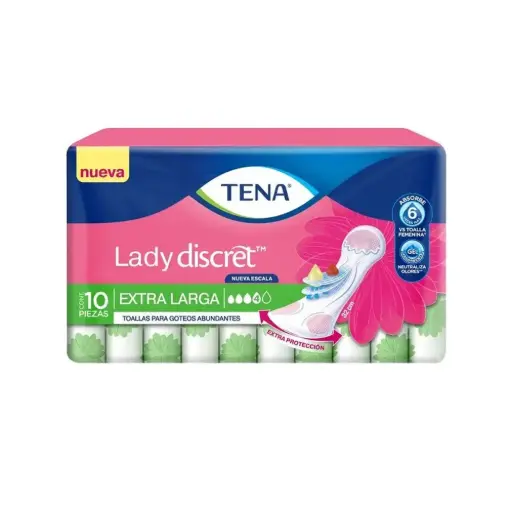 TOALLA TENA LADY DISCRET EXTRA LARGA 10 PZ