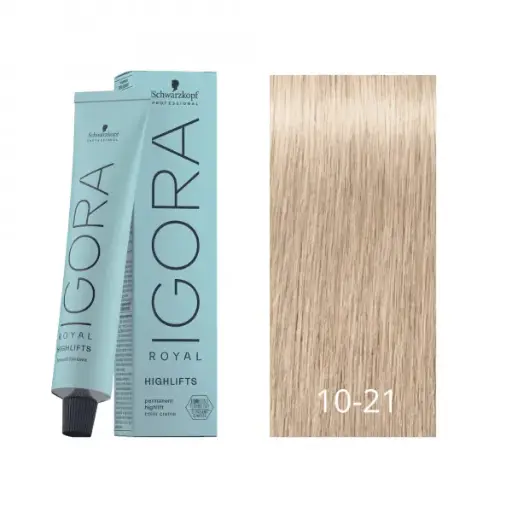 TINTE IGORA 10.21 RUBIO PLATINO HUMO CENIZA
